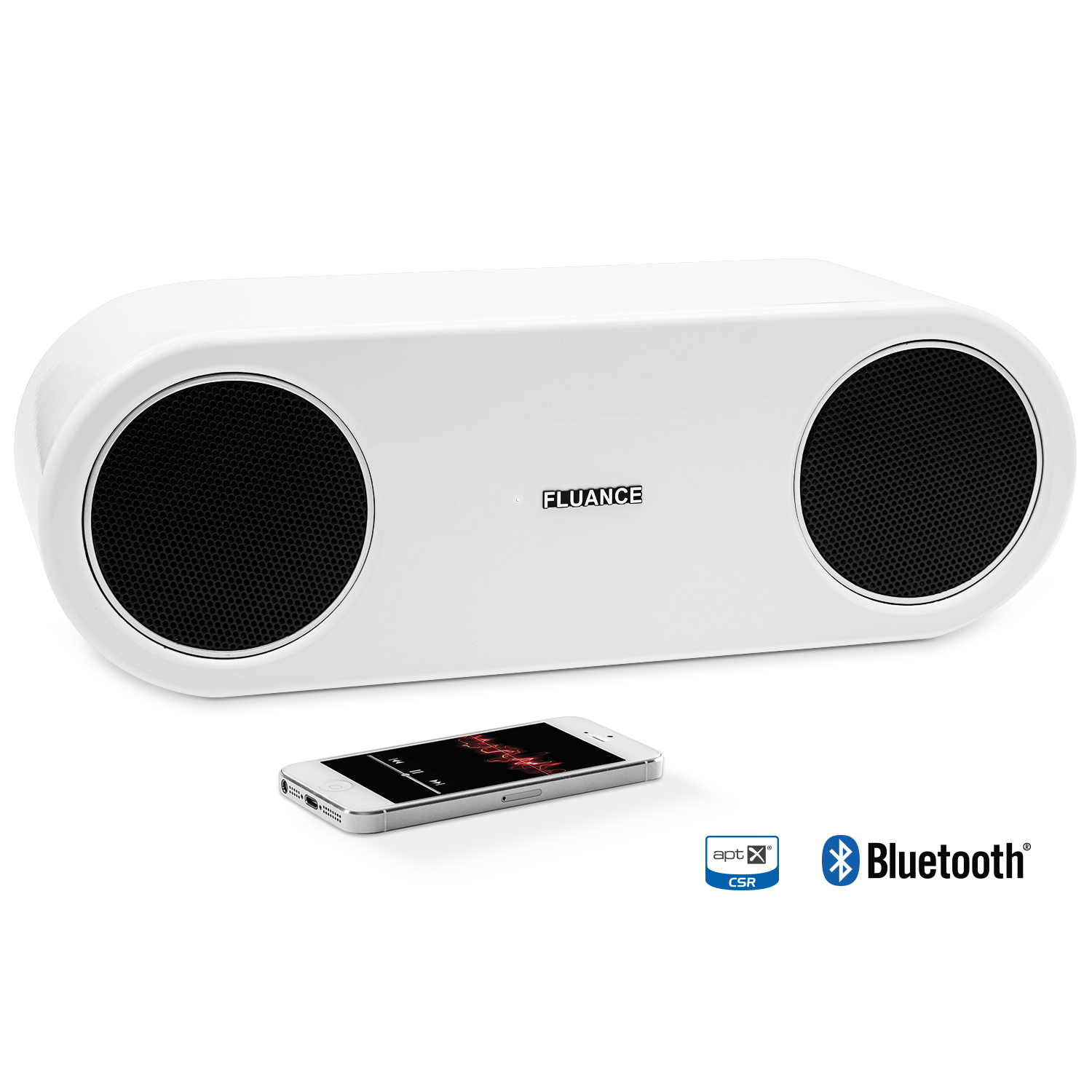 Fi30 High Performance Bluetooth Wood Speaker System - Glacier White