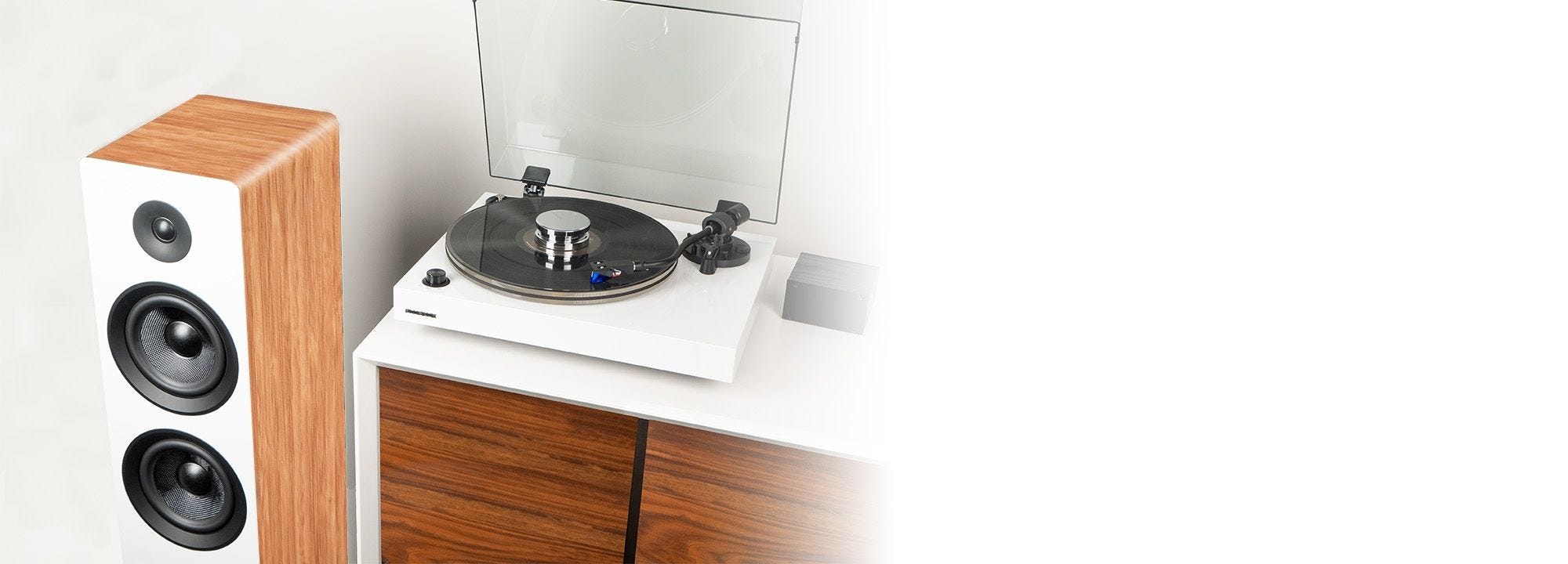 Reference RT85 High Fidelity Vinyl Turntable with PA10 Phono Preamp and Ai81 Elite Powered 2-Way Floorstanding Tower Speakers