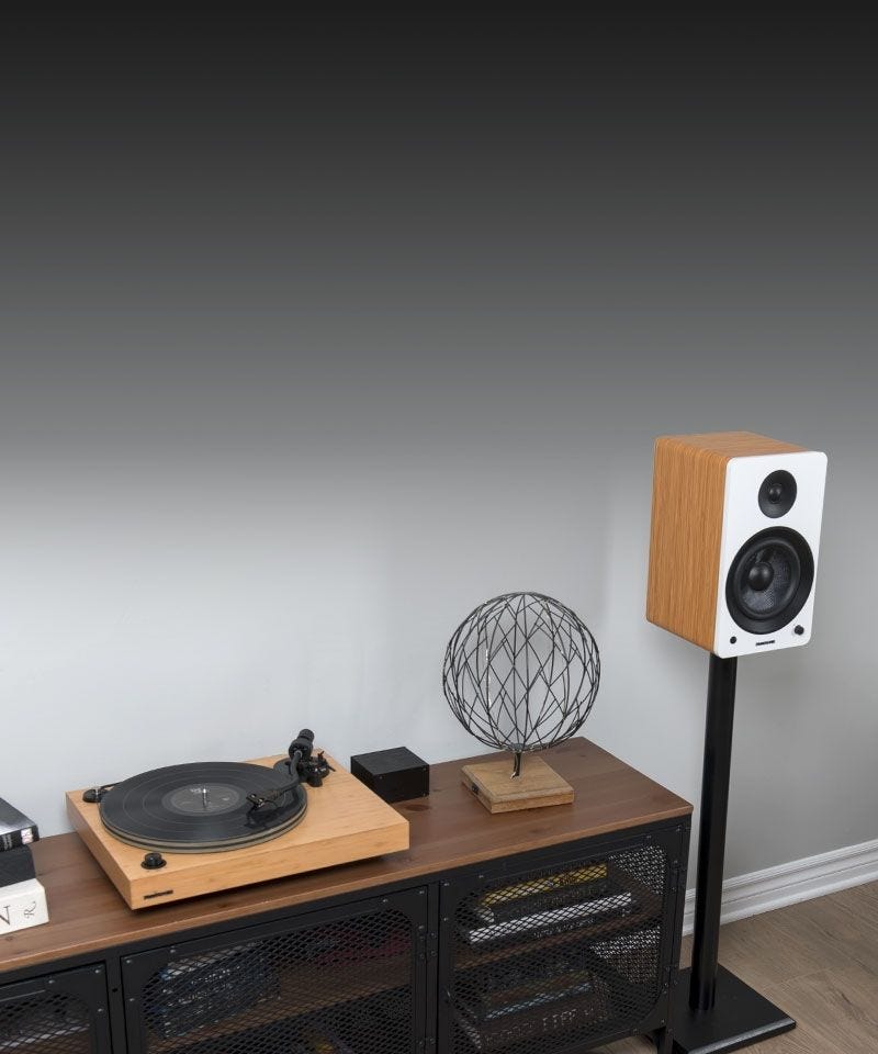 Reference RT82 High Fidelity Vinyl Turntable with PA10 Phono Preamp and Ai61 Powered 6.5” Bookshelf Speakers