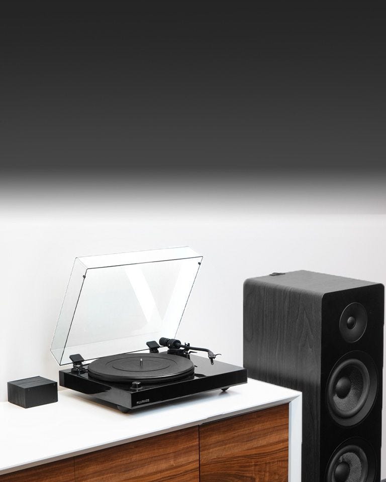 Reference RT82 High Fidelity Vinyl Turntable with PA10 Phono Preamp and Ai81 Elite Powered 2-Way Floorstanding Tower Speakers