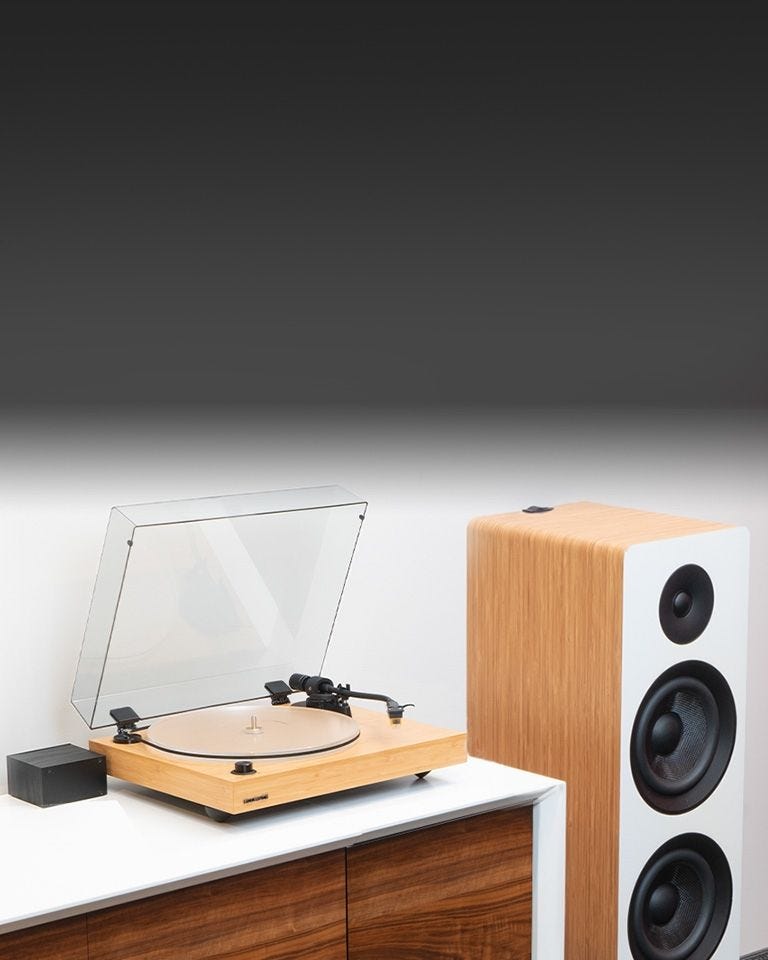 Reference RT85N High Fidelity Vinyl Turntable with PA10 Phono Preamp and Ai81 Elite Powered 2-Way Floorstanding Tower Speakers