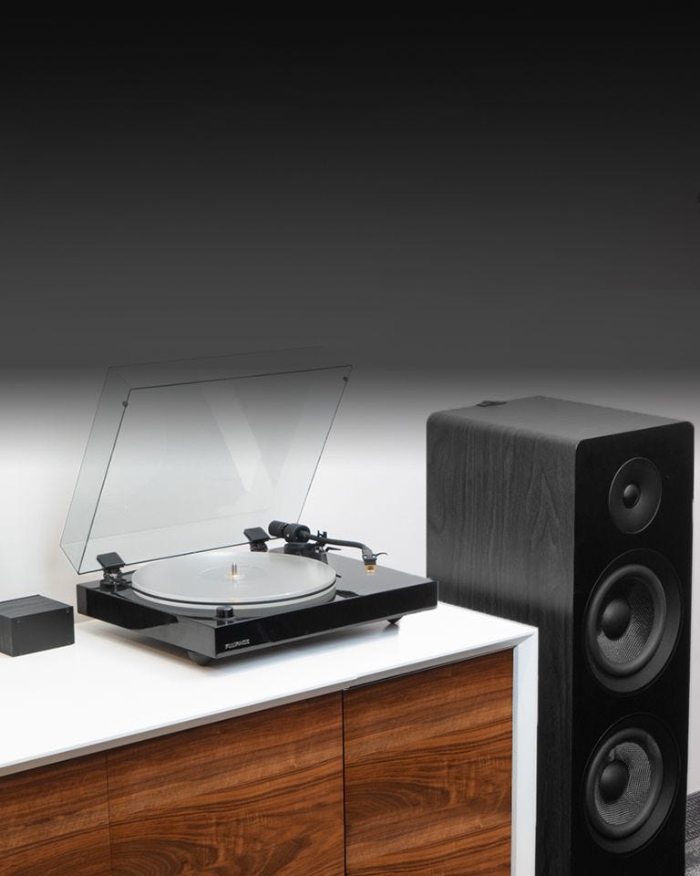 Reference RT85N High Fidelity Vinyl Turntable with PA10 Phono Preamp and Ai81 Elite Powered 2-Way Floorstanding Tower Speakers