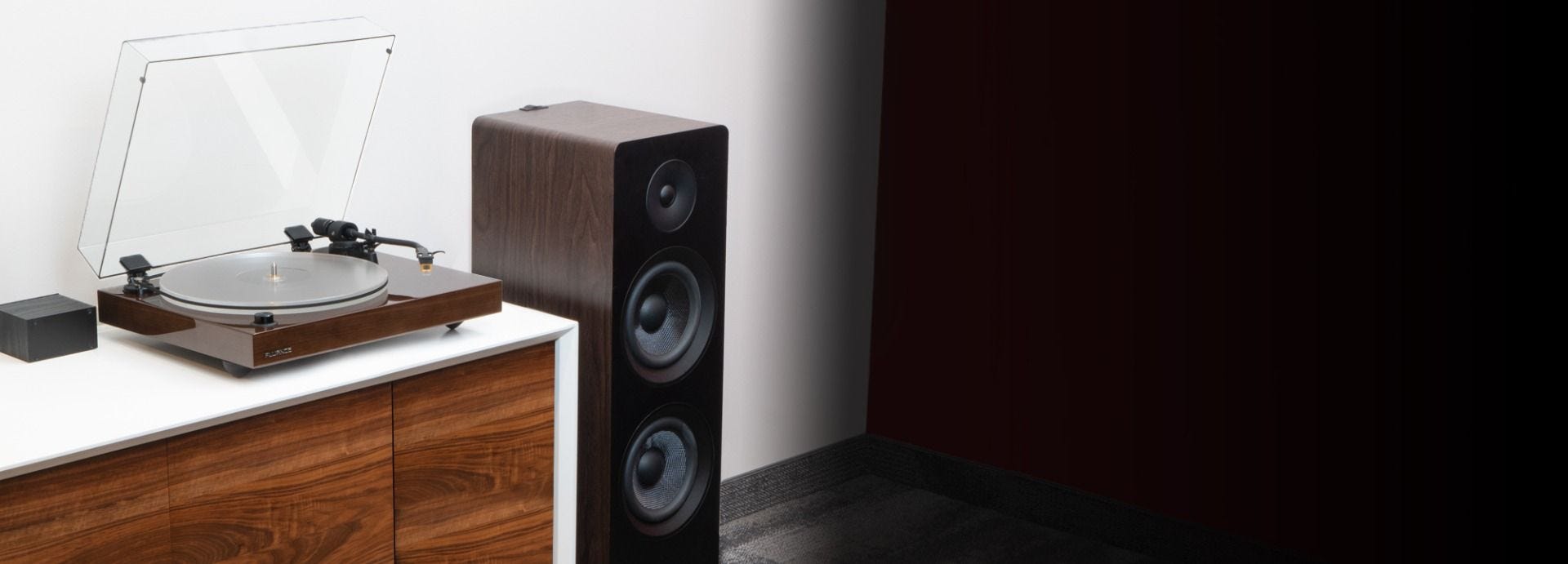 Reference RT85N High Fidelity Vinyl Turntable with PA10 Phono Preamp and Ai81 Elite Powered 2-Way Floorstanding Tower Speakers