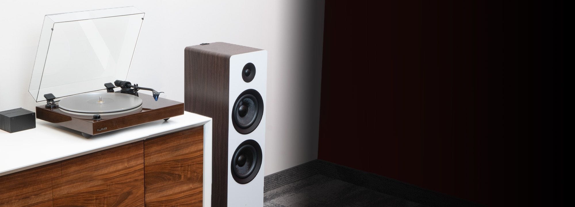Reference RT85 High Fidelity Vinyl Turntable with PA10 Phono Preamp and Ai81 Elite Powered 2-Way Floorstanding Tower Speakers