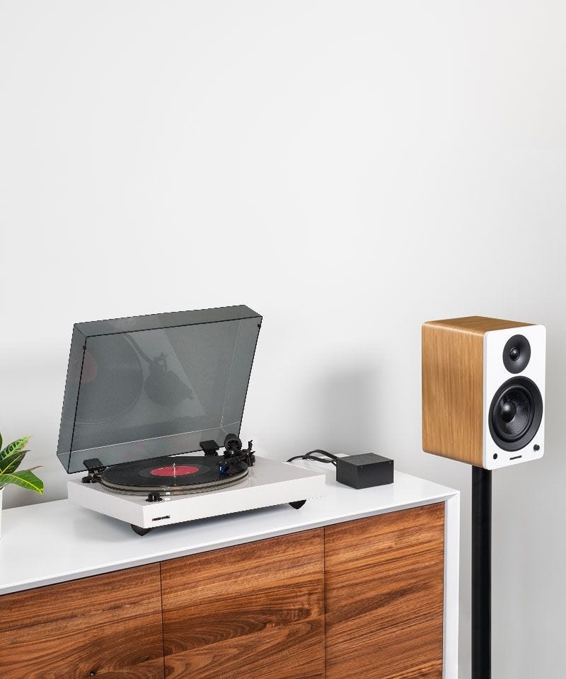 Reference RT85 High Fidelity Vinyl Turntable with PA10 Phono Preamp and Ai61 Powered 6.5” Stereo Bookshelf Speakers