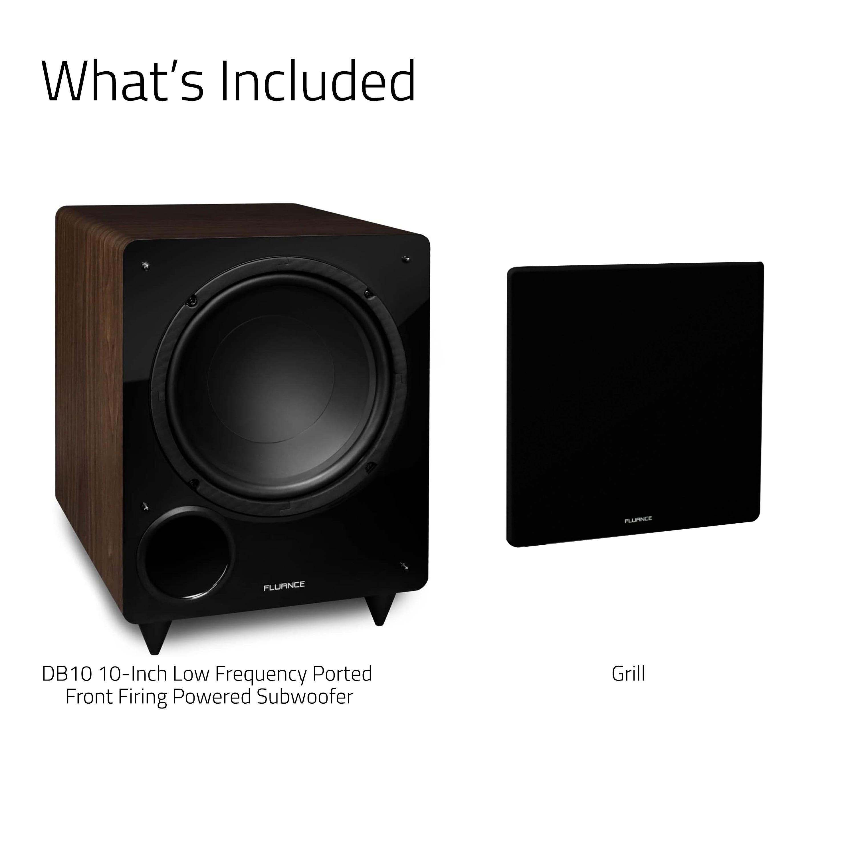 DB10 10-inch Low Frequency Ported Front Firing Powered Subwoofer (Walnut)