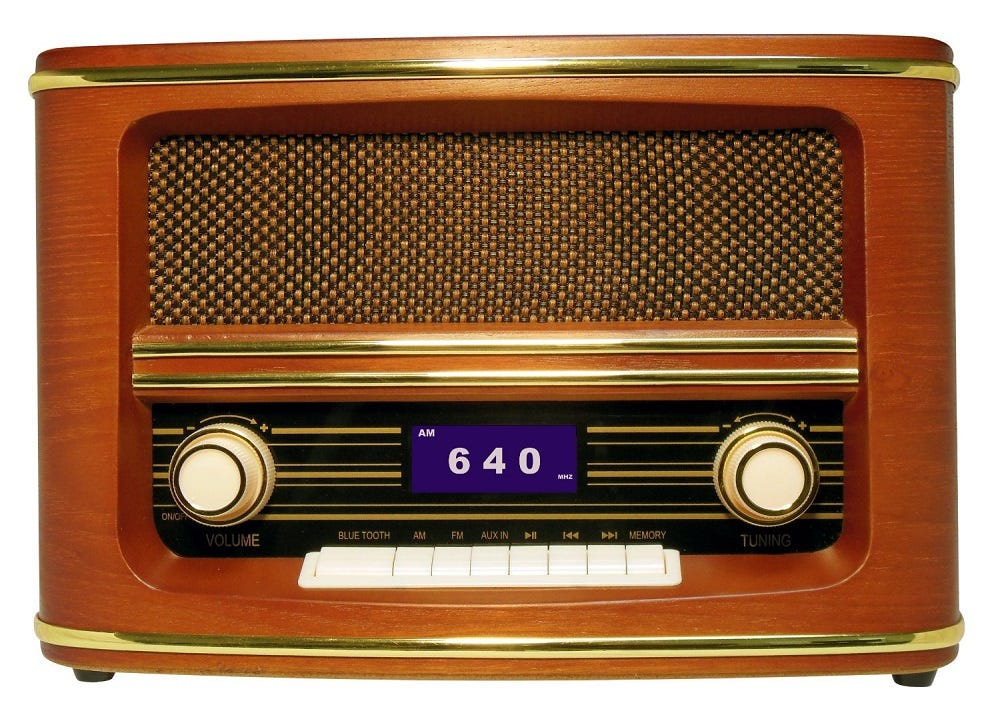 Wolverine RSR100 Retro Table Top Bluetooth Speaker and AM/FM Radio