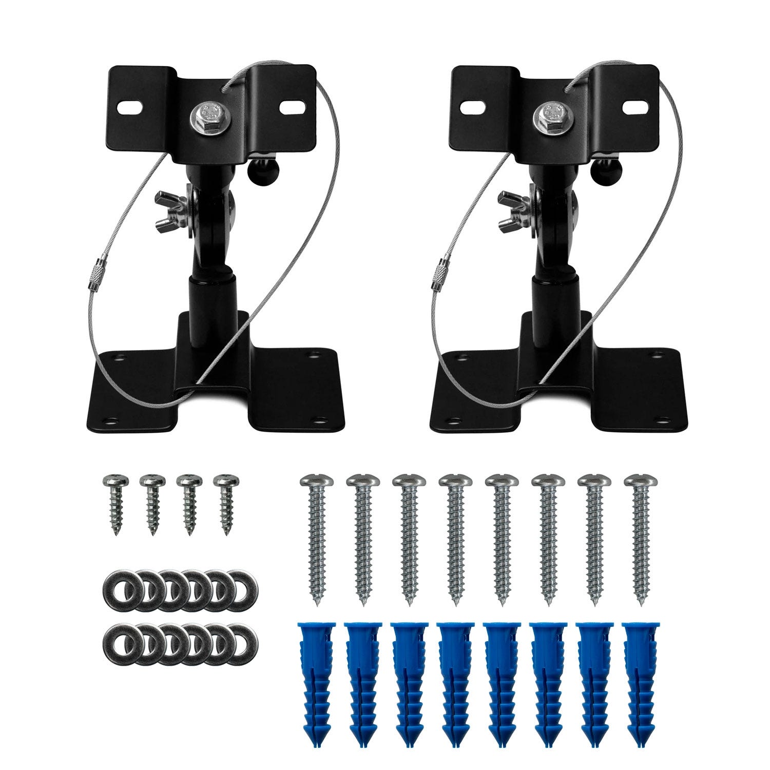Metal Bookshelf & Satellite Speaker Adjustable Mounts (Pair)