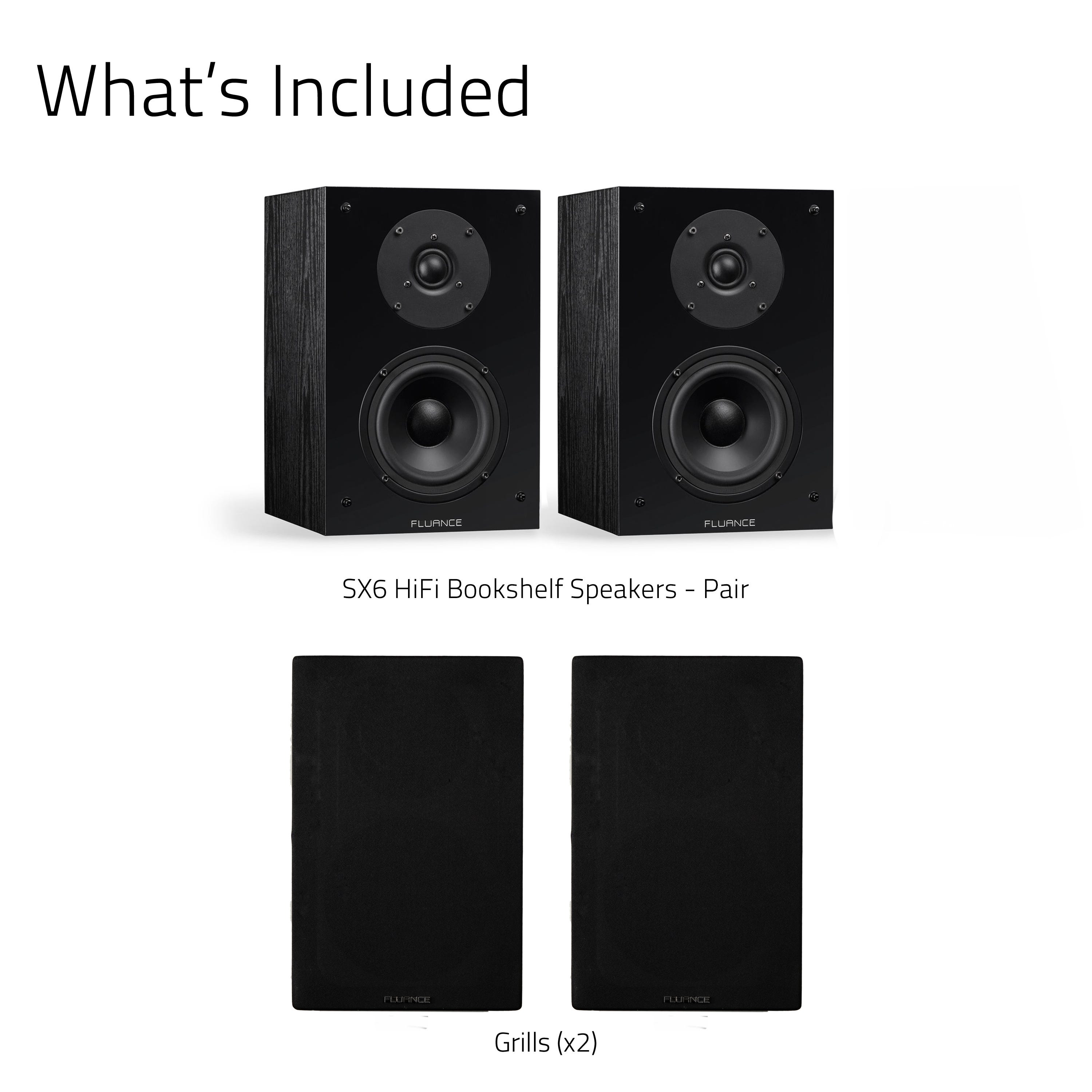 SX6 High Definition Two-way Bookshelf Loudspeakers - Black Ash