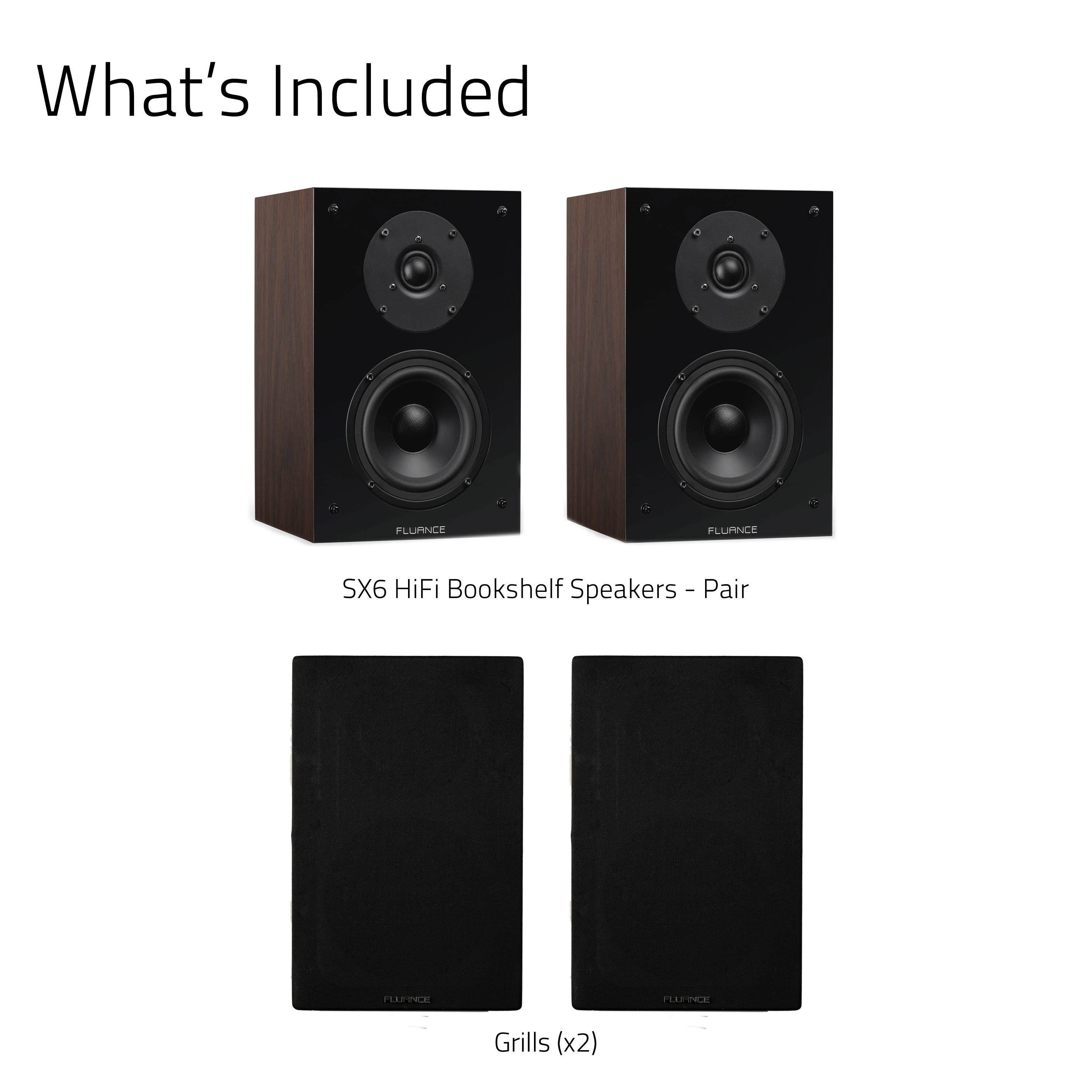SX6 High Definition Two-way Bookshelf Loudspeakers - Natural Walnut