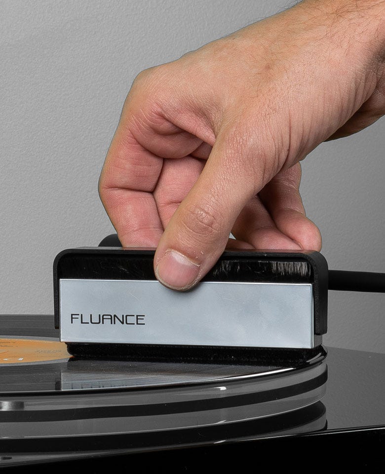 Fluance Vinyl Record & Stylus Cleaning Kit with 2-in-1 Anti-static Carbon Fiber & Soft Velvet LP Brush and Stylus Brush